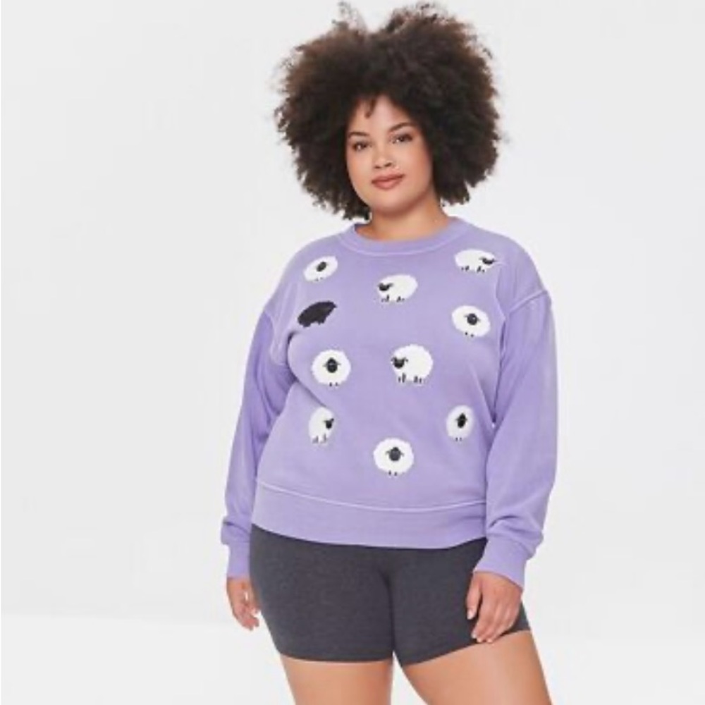 Forever 21 Purple Sweatshirt with Sheep